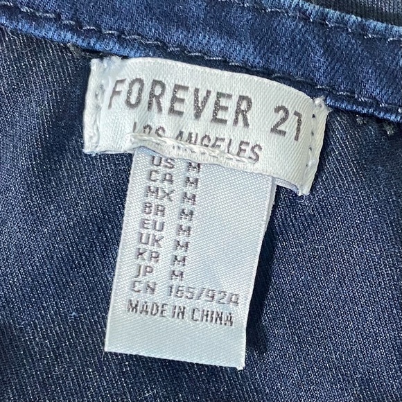 Forever 21 Denim Cami Cropped Bralette Tank M - Picture 8 of 8